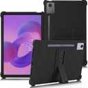 ATOOZ for Lenovo Idea Tab Pro Case 12.7 Inch 2025,Silicone Case for Lenovo Idea Tab Pro Tablet (TB373FU) with Bracket & Pen Holder (Black)
