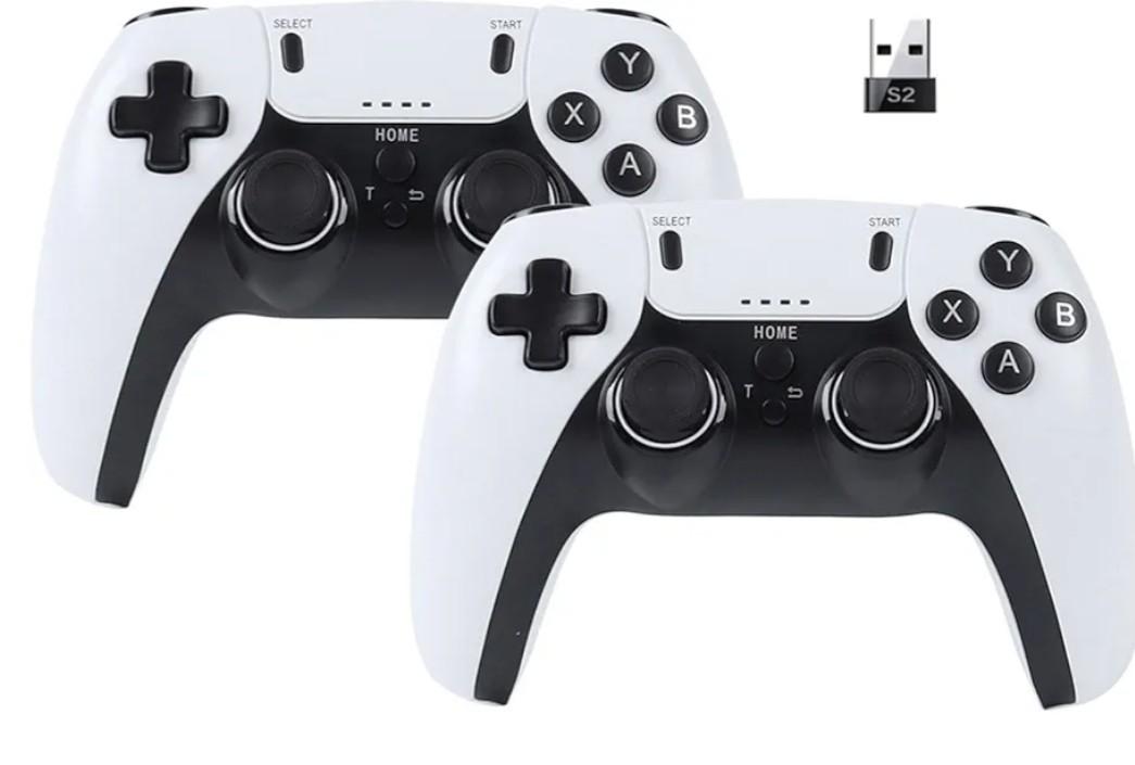 2 Pack Wireless Controller for Windows PC/Raspberry Pi/Stick/TV/Game Box Gamepad Rechargeable Remote Joystick Joypad with Turbo for Desktop Laptop Emulator,Roblox,Steam, RetroPie,RecalBox,RetroArch