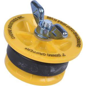 Cherne 270229 End-Of-Pipe Gripper Mechanical Test Plug, 2", Yellow  (Pack of 1)