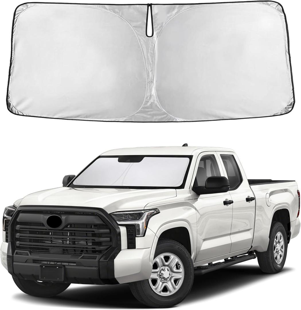Autovir Windshield Sun Shade Fit for 2022-2024 2025 2026 Toyota Tundra | Sunshade, Front Car Window Shades Sun Visor, Blocks UV Rays & Heat, Car Accessories