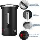 100-Cup Coffee Urn, 14L / 3.8Gal Double Wall Insulation Coffee Dispenser, Stainless Steel Large Hot Beverage Dispenser with Automatic Temperature Control & Faucet Commercial Coffee Urn, Black