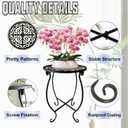 Plant Stand Indoor Outdoor, 15" Tall Flower Pot Stand, Round Metal Corner Plant Stand for Flower Pot, Rustproof Flower Plant Rack Holder for Home, Garden, Patio, Plant Lovers 1 Count