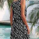 AUSELILY Summer Dresses for Women 2026 Casual Sleeveless Drawstring Waist Beach Cover up Mini Short Dresses with Pockets (Black, XXL)