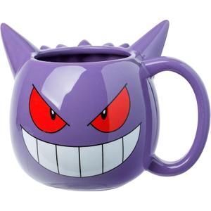 Silver Buffalo Pokemon Ceramic 3D Sculpted Mug Featuring Gengar, 20 Ounces (Purple/Multi)