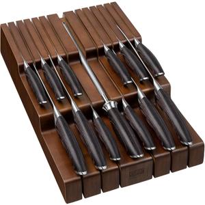 HOSHANHO Kitchen Knife Set with Block, 14-Piece Professional Ultra Sharp Knife Block Set in Knife Drawer Organizer, Japanese High Carbon Stainless Steel Chef Knives Set with Sharpener