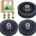 2 Pack 532194326 V-groove Idler Pulley with 532194327 Flat Idler Pulley Replaces 194327 Idler Pulley Craftsman 194326 for Husqvarna YTH2348 LGT2654 YTH20K46 YTH21K46 YTH1542XP GT52XLS Tractor