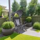 GCI Outdoor Sunshade Rocker Outdoor Rocking Chair with Canopy, 26.2"D x 35.6"W x 38.8"H