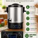 Wantjoin Electric Canner - 28.5QT Large Capacity 1500W Fast Heating Intelligent Digital Control Electric Water Bath Canner for Canning Jams Sauces Pickles with Safety Handles & Easy Drainage