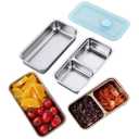 Stainless Steel Snack Containers for Kids - Reusable Food Storage Containers with Lids, Leakproof & Durable, Ideal for Lunches, Travel, Picnics, Snacks (2-Pack)