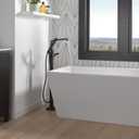 Delta Faucet Tetra Floor-Mount Freestanding Tub Filler with Hand Held Shower, Black Tub Faucet, Matte Black T4789-BLLHP-FL (Valve and Handle Not Included)