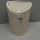 Superio Small Bathroom Trash Can with Lid, Modern White Mini Waste Bin with Swing Lid (1 1/2 Gallon, 6 Liter) Plastic Garbage Can for Kitchen, Bathroom, Bedroom, Office, Under Desk (1, Ecohome)