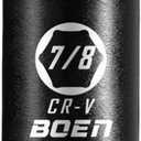 BOEN 3/8" Drive Deep Impact Sockets, Premium Impact Socket, 7/8" Socket, SAE, 6 Point,Cr-V Steel with Laser Marking - Strong and Durable