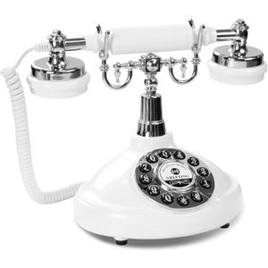 Audio Guest Book Wedding Phone,Audio Guestbook Phone Vintage Style Audio Message Voicemail for Graduation Retirement Party Birthdays Baby Shower Special Occasions (White)