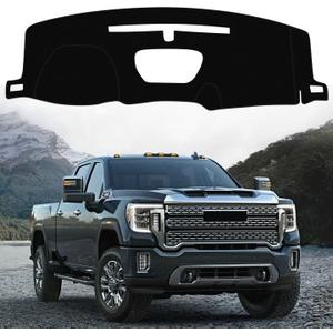 Dashboard Cover for 2019-2023 GMC Sierra 1500 2500HD 3500HD / 2019-2025 Chevy Chevrolet Silverado 1500 2500HD 3500HD w/o Head Up Display and Speaker Cutout, Non-Slip UV-Blocking Dash Mat