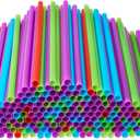 Drinking Straws 500 Count BPA-Free Multi-Colored Disposable Plastic Straw Assorted - DuraHome