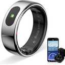 Touch Smart Ring Upgraded Version Health Ring Pro, with Bluetooth Remote Control and Motion Detection, 10ATM Waterproof Fitness Tracker for Men and Women Daily use (Silver Touch, 12)