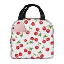 ESXPNVN Fruit Pattern Cherry Lunch Bag For Women Men Reusable Insulated Lunch Box Fashion Cooler Tote Lunch Bags For Office Work Picnic