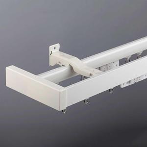 Double Curtain Track System Wall Mount - Heavy Duty Aluminum Track Set for Room Divider, Living Room & Bedroom - Adjustable Mounting Brackets(White,300cm(9.8ft))