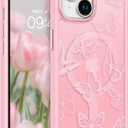 BENTOBEN for iPhone 15 Plus Case,Cute Butterfly Pattern iPhone 15 Plus Magnetic Cover [Compatible with MagSafe] Translucent Matte Slim Women Girl Protective Case 6.7", Tender Pink
