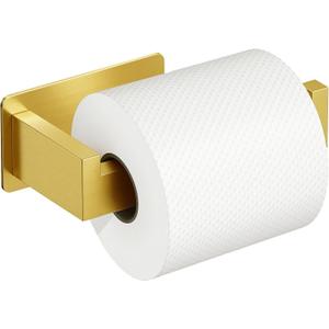 Auxmir No Drilling Self Adhesive Toilet Paper Holder, Premium Rustproof SUS304 Stainless Steel Roll Holder Wall Mount Tissue Holder for Bathroom Kitchen Washroom, Toilet Paper Holder-Gold