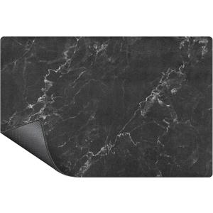 SUEH DESIGN Coffee Mat, Absorbent Dish Drying Mat 23.6 x 15.7 in Quick Dry Coffee Mat Large Drying Mats for Kitchen Counter Coffee Bar, Marble Black