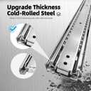 Thickened 200Lbs Heavy Duty Drawer Slides 1 Pair 22 Full Extension Ball Bearing Sliding Rails Kitchen Cabinet RV Runners Shelf Tool Box Tracks Glides (1/2" Thick, 22" L)