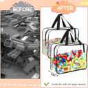 6 Packs Large Toy Storage Bags with Labels, Reusable Clear PVC Board Game Storage, Travel Waterproof Organizer Bags with Zipper for Building Blocks, Puzzle, Kids Books