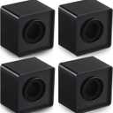Landhoow 4 Pcs Mic Flags Square Cube Microphone Flags Station Portable Custom Interview Mic Station with Foam Microphone Accessories for Interview Reporter Host Halloween Cosplay(Black)
