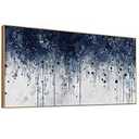 Abstract Canvas Navy Blue Artwork, 48x98cm