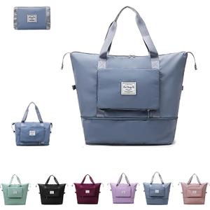 Large Capacity Foldable Travel Bag Expandable Portable Carry on Bag Dry&Wet Separation Sports Duffel Bags.