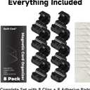 EACH COOL Cord Organizer 8 Pack  Magnetic Cable Clips for Cable Management, Office Setup, Cord Holder for USB Charging Wires, Adhesive Wire Clips for Home or Work