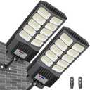 IOBZSM Solar Street Lights Outdoor Waterproof 6500W Solar Flood Lights Dusk to Down with Motion Sensor for Parking Lot, Outdoor Street Light Solar Powered 7000K for Yard Patio and Walkway