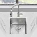 POPFLY 15x17 Inch Undermount Bar Prep Sink, 15 Undermount Rectangle Kitchen Sink, 304 Stainless Steel Single Bowl Small Kitchen Rv Sinks, Brushed