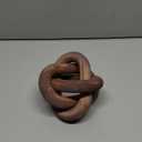 Wood Knot Chain Link Decor - 3 Link Boho Wooden Hand Carved Decorative Wooden Links Knots for Coffee Table Entryway Modern Farmhouse Shelf Decoration (Coffee)