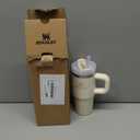 STANLEY Quencher H2.0 Tumbler with Handle and Straw 14 oz | Flowstate 3-Position Lid | Cup Holder Compatible for Travel | Insulated Stainless Steel Cup | BPA-Free | Cream 2.0