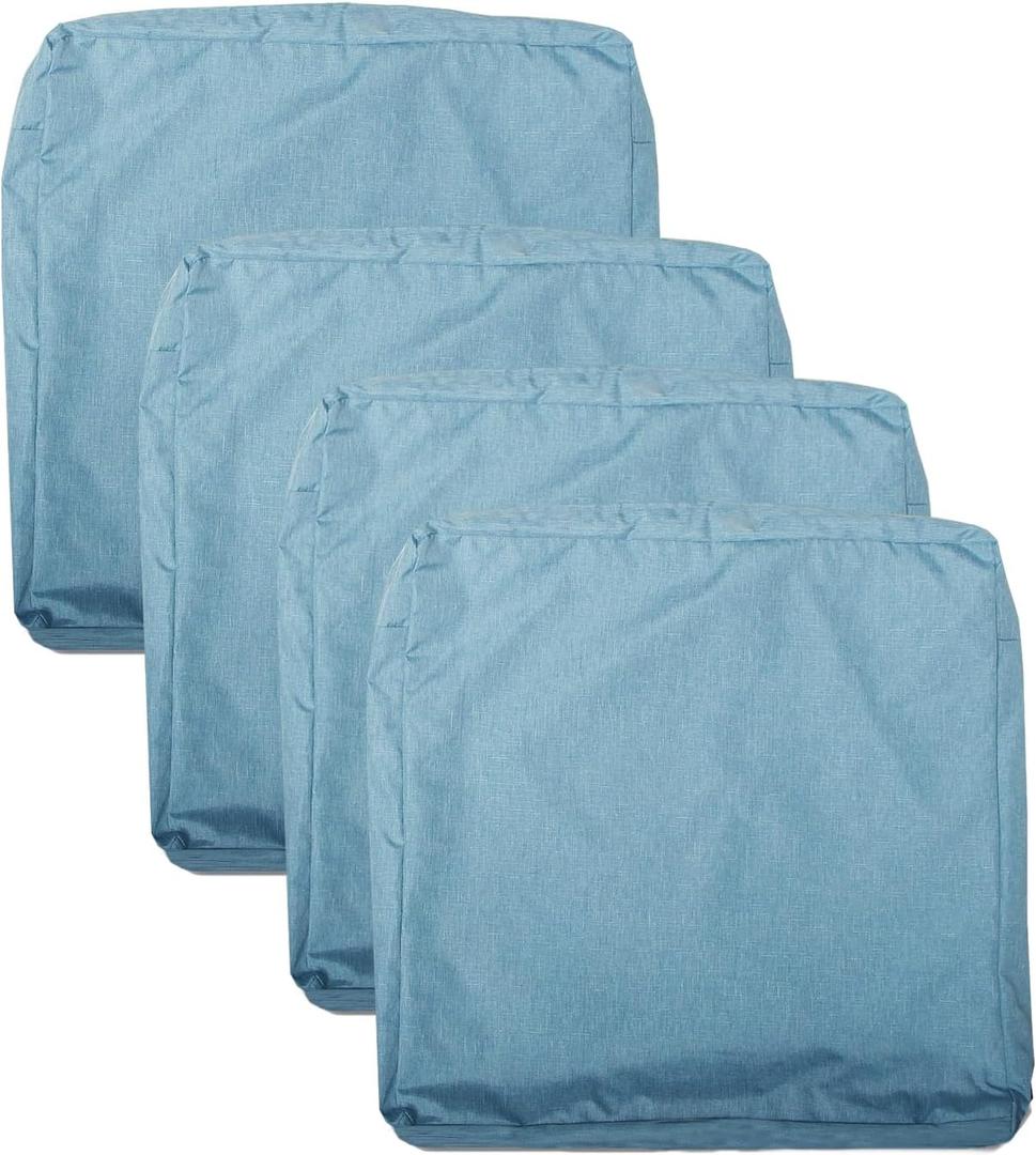 Patio Seat Cushion Covers,Washable Slip Covers Replacement,Waterproof Outdoor Furniture Chair Cushion Pillow Seat Cover for Couch,Garden,Sofa,Water Blue,24"24"4"(4 Covers Only)