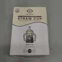 GROSMIMI Spill Proof no Spill Magic Sippy Cup with Straw with Handle for Baby and Toddlers, Customizable, PPSU, BPA Free 6 oz (White)