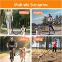 4 in 1 Hands Free Waist Dog Leash, Crossbody Leash with Pouch, Retractable Bungee Shock Absorption, Anti-Burst Design, Reflective, for Medium to Large Dogs (01-Gray)