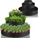 2 Set 3 Tiered Fabric Strawberry Planter 36,30,24 Inch Felt Raised Garden Bed Stackable Strawberry Planter Bag 8 Inch Deep Non-Woven Pot Container for Outdoor Growing Vegetables Herb Plant