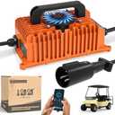 10L0L 15A/48V Golf Cart Battery Charger with OBC Wire Compatible with Club Car DS & Precedent, Upgrade The APP Bluetooth Function, IP67 Waterproof, Supports 3 Kinds of Battery Charging (Orange)