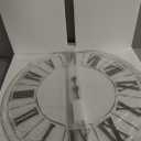 Large Modern Farmhouse Wall Clock, 24 Inch, Rustic White, Metal Face