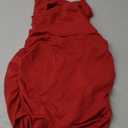 CUTEMOOT Women's 2024 Sexy V Neck Spaghetti Straps Wrap Ruched Sheath Bodycon Cocktail Dress Evening Party Night Club Dresses (S/M, Red)