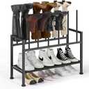 DIMJ Free Standing Shoe Racks - 3-Tier Boot Rack, Black Metal Storage Organizer for Tall Boots, Sneakers, Closet Organizer, Multiuse Shoe Rack, Fits 6 Pairs