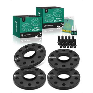 YHTAUTO 5x130mm Hub Centric Wheel Spacers 15mm Compatible with Touareg 2004-2017, Q7 2007-2014, Cayenne, Boxster, Cayman, 911, 928, 944, 968 5 Lug Tire Spacers w/ M14x1.5 Studs, 71.6mm Hub Bore 4PCS