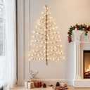 Hairui Lighted Brown Wall Tree 4FT 108 Warm White LED Lights for Home Fireplace Christmas Decoration Inside Outside