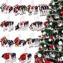 2 x Hoteam 36 Pcs Cow Christmas Ornaments Wooden Cow Ornaments for Christmas Tree Animal Hanging Decor for Farmhouse Home Xmas Holiday Crafts Party Supplies Decorations