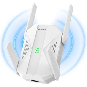 2100Mbps WiFi Extender -AC2100 WiFi Extender Signal Booster with Gigabit Ethernet Port, WiFi Booster Dual-Band(5.8G&2.4G) Coverage to 12888 sp.ft, Faster Speed, Compatible with Multiple Devices