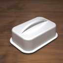 Butter Dish with Lid, White Plastic, BPA-Free, Holds 2 Sticks, Microwave Safe, Dishwasher Safe, 6.5 x 4 inches