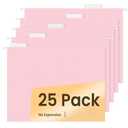 SUNEE Hanging File Folders Legal Size, Pink File Folders 25 Pack 1/5-Cut Tabs, Stay Organized for Your Home and Office Bulk File and Documents