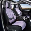 Coverado Universal Seat Covers Full Set, 5 Seats Universal Seat Covers for Cars, Waterproof Nappa Leather Car Seat Covers with Head Pillow, Auto Protectors Fit for Most SUV Pick-up Truck-Black&Purple